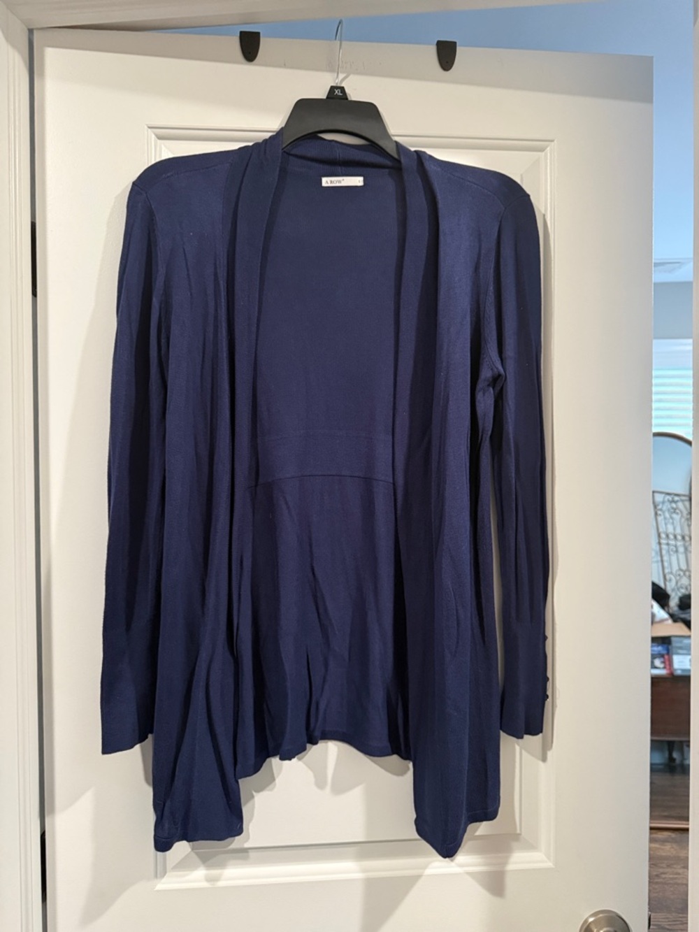 Lightweight Navy Open-Front Cardigan by EILEEN FISHER